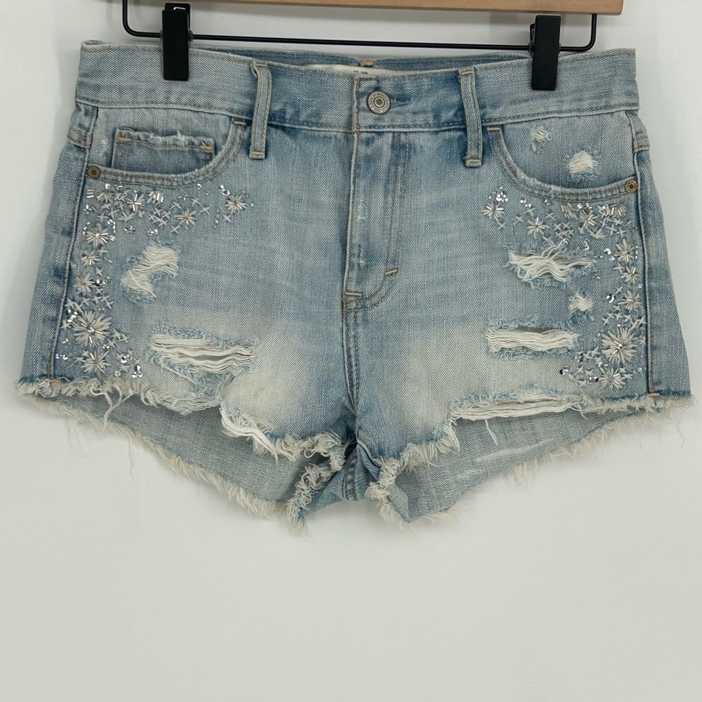 Abercrombie & FItch‎ Beaded/Embroidered Distressed Shorts- Women's Size 4/27